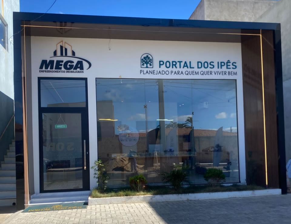 Fachada do Stand de Vendas Portal dos Ipês